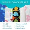 Little Sleepy Head Youth Pillow Case - 100% Made Cotton & Hypoallergenic Pillow Case - Snug Fit Envelope Pillowcase Enclosure - Youth Pillow 16x22 Size - (Space 'N Rockets) Design Travel Pillow Cover