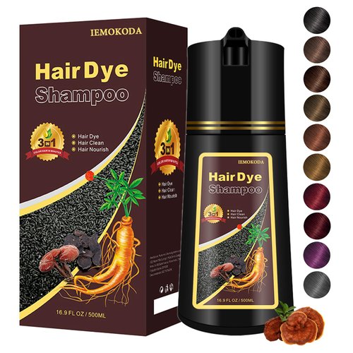 Hair Dye Shampoo, Semi-permanent Hair Color, Gray Hair Coverage Dye Shampoo, Hair Color Shampoo for All Hair Types, Easy to Use, Suitable for Home and Salon (Light Brown)