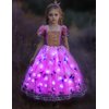 Davvew Princess Dresses for Girls,Light Up Princess Costume for Christmas, Halloween, birthday gifts for Age 3-8 Year Old