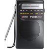 PowerBear Portable Radio | AM/FM, 2AA Battery Operated with Long Range Reception for Indoor, Outdoor & Emergency Use | Radio with Speaker & Headphone Jack (Black)