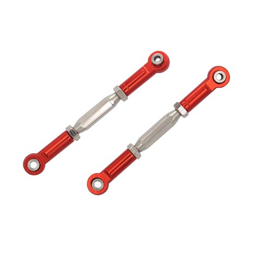 2PCS Treehobby RC Front Rear Metal Adjustable Steering Linkage Servo Link 80-100mm Pull Rod Compatible with traxxas Slash 4x4 5807 Stampede HQ727 1/10 RC Car Upgraded Parts,Red