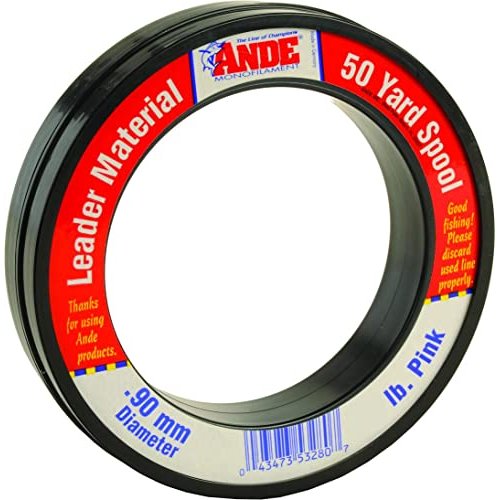 Ande FPW-50-60 Fluorocarbon Leader Material, 50-Yard Spool, 60-Pound Test, Pink Finish