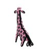TUFFY - World's Tuffest Soft Dog Toy - Zoo Giraffe - Squeaker - Multiple Layers. Made Durable, Strong & Tough. Interactive Play (Tug, Toss & Fetch). Machine Washable & Floats. (Junior Pink)