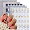 6 Sheets Star Nail Stickers 3D Glitter Shiny Gold Silver White Black Stars Nail Art Sticker Geometry Star Sticker DIY Transfer Decal Designs Nail Tips DIY Manicure Luxury Nail Art Decoration Supplies