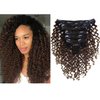 Clip in Human Hair Extensions Afro Jerry Curly 3B 3C Real Hair Clip in Extensions For Black Women Natural Black Colour 100% Brazilian African American Hair Extensions (60cm , Jerry Curly 1B/4)