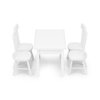 Miniature Dining Table & Chair Set for Dollhouse 1 12 Scale Wooden Furniture Model 5pcs Doll House Mini Classic Decoration Accessories DIY Hobby Gift (White)