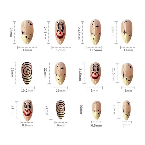24Pcs Press On False Nails Short, Fake Nails Almond Glue On Nails, False Nails With Glue, Square Press On Nails Art Manicure Decoration Fake Nails Acrylic Nails Cute Cartoon Nails for Women And Girls