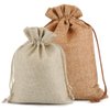Lucky Monet 25/50/100PCS Burlap Gift Bags Wedding Hessian Jute Bags Linen Jewelry Pouches with Drawstring for Birthday, Party, Wedding Favors, Present, Art and DIY Craft (25Pcs, Cream, 4” x 6”)
