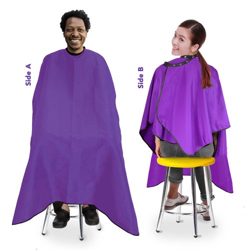 Allegro Combs Hair Cutting Cape Haircut Barber Apron Hair Stylist For Men Hair Cape Kids Cutting Adjustable Water Resistant One-Size-Fits-All 46 X 60 In. 1 Pc. (Purple)
