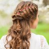 eBoot 40 Pack Crystal Hair Pins Rose Flower Rhinestone Hair Clips for Bridal Wedding Women Hair Jewelry Accessories, with Storage Bag (Red)