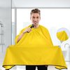 WELLDAY Hair Cutting Cape for Men, Plain Yellow Solid Color Barber Cape Adjustable Neck Size Professional Salon Cape