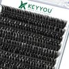 Lash Clusters,96 Pcs Cluster Lashes D Curl 16mm DIY Lash Extensions Eyelash Clusters,KEYYOU Volume Wispy Individual Lashes Soft&Comfortable Easy DIY at Home(Y10,D-16mm)