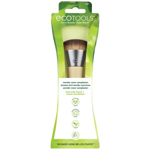 EcoTools Wonder Cover Complexion Brush, Makeup Brush For Flawless Foundation Application & Blending, Full Coverage Base Brush, Eco-Friendly, Synthetic Bristles, Cruelty-Free, 1 Count