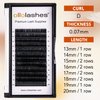 Eyelash Extension B C CC D J Curl Mix 5-20mm 0.03-0.15 Super Matte Classic Lash Extensions Professional Supplies for Lash Techs (D-0.07, 13-20mm)