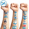 100 PCS Argentina Soccer Flag Temporary Tattoos Themed Birthday Party Decorations Supplies Decor Favors Football Blue Argentinian Tattoo Stickers Gifts For Game Boys Girls Class School Prizes Carnival