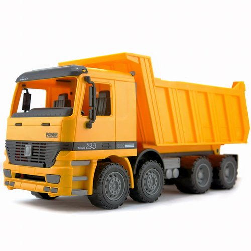 Liberty Imports 15" Oversized Dump Truck Toy for Kids Play, 1:22 Scale Big Friction Powered Toy Construction Vehicle with Lifting Dumping Bed