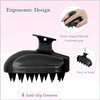 Generic SoPretti Black Scalp Massage Brush Shampoo Scalp Massager - Hair Shampoo Brush Hair Scrubber for Scalp - Scalp Brush for Dandruff Removal