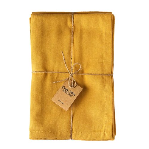Candy Cottons Mustard Yellow Cloth Dinner Napkins Cotton 18x18 In Washable Napkins Cloth|Reusable Spring Easter Basket Decor Pk of 6 Table Napkins Cocktail Party Wedding BBQ Hotel Cafe Cloth Napkins