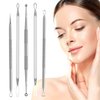 Blackhead Remover,Acne Treatment,Pimple Popper,Face Skin Care Kit,Professional Comedone Blemish, Zit, Whitehead Scar Extractor, 5 Piece Surgical Grade Stainless Steel Tools & Travel Case (Silver)