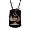Gambling Poker Cards All Suit Ace Club Diamond Spade Logo Symbols - Military Dog Tag Luggage Tag Key Chain Metal Chain Necklace