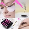 SIVOTE Eyelash Extension Tweezers for Classic & Volume Lashes, 5-Pack, Pink
