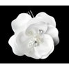 White Silky Matt Satin Flower Bridal Hair Comb
