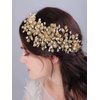 JWICOS Bride Wedding Hair Comb Silver Crystal Headpieces Bridal Hair Clip Side Comb Wedding Hair Accessories for Women and Girls (Gold)