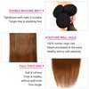 UNice Hair Brown Blonde Straight Human Hair Weave 3 Bundles, Brazilian 100% Virgin Unprocessed Remy Hair Ombre Highlight Color Hair Extensions 100g/pc (10 12 14)