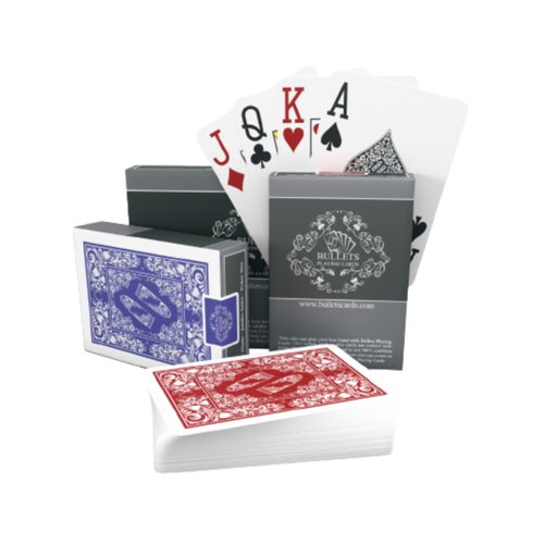 Bullets Playing Cards, Two Decks of Poker Cards, Waterproof Plastic, Easy to Read & Great Feel, Jumbo Index & Two Pips, Including Cut-Card, Professional Playing Cards for Texas Holdem Poker