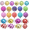 24Pcs Mylar Foil Sweet Candy Balloons 18 Inch Round Lollipop Balloons for Birthday Baby Wedding Christmas Party Balloons Party Decoration Supplies