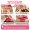 Syhood 24 Pcs Snap Hair Roller, Small Plastic Hair Rollers Hair Curlers with Rat Tail Comb for Short Hair Long Hair Styling Tool(0.59 x 2.28 Inch,Pink)