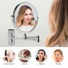 Ovente 7" Wall Mount Makeup Mirror, 1X & 10X Magnifier, Adjustable Spinning Double Sided Round Reflection, Extend, Retractable & Folding Arm, Bathroom & Vanity Décor, Polished Chrome MNLFW70CH1X10X