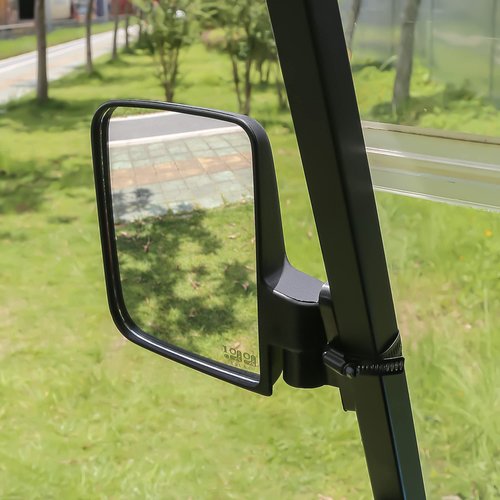 10L0L Golf Cart Side Mirrors Compatible with Yamaha Club Car EZ-GO and Others Round or Square Tube Golf Cart Roof Bracket, No-drilling Required (Option)