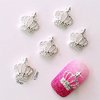 JERCLITY 100 Pieces 3D Silver Alloy Crown Nail Charms Studs Crown Diamonds Nail Art Nail Jewels Set Crown Nail Studs Clear Crystals Manicure Jewelry for Women Girls (0.35inchx0.39inch)