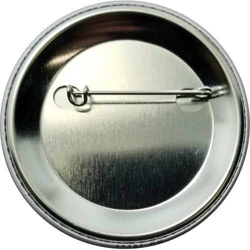 Plain white pinback button for DIY crafts - GLOSSY, standard sizing (2.25 inches) - single button