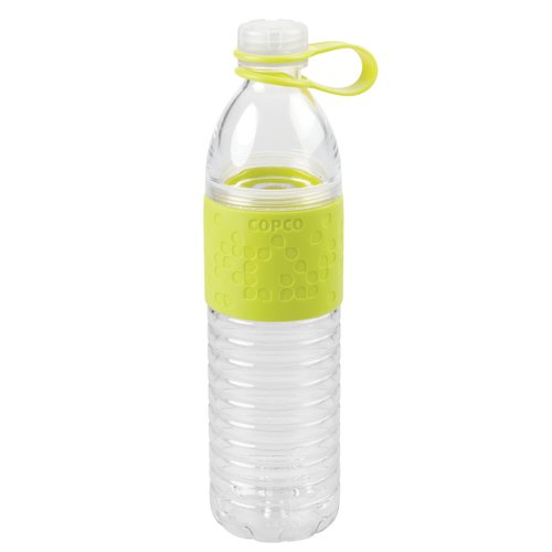 Copco Hydra Reusable Tritan Water Bottle with Spill Resistant Lid and Non-Slip Sleeve, 20-Ounce, Light Green