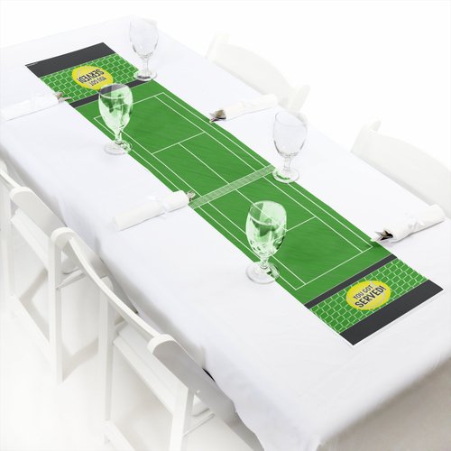 Big Dot of Happiness You Got Served - Tennis - Petite Baby Shower or Tennis Ball Birthday Party Paper Table Runner - 12 x 60 inches
