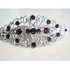 Silver filigree hair clip barrette with purple crystals bridal hair clip