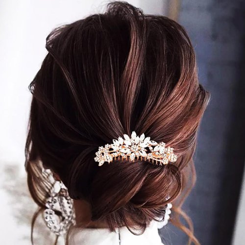 JONKY Rhinestone Wedding Hair Comb Crystal bride Hair Pieces Bridal Hair Accessories for Women (Style2)