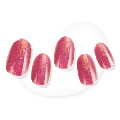 Dashing Diva Glaze Nail Strips - Sunstone Shimmer | Works with Any LED Nail Lamp | Long Lasting, Chip Resistant, Semicured Gel Nail Strips|Contains 34 Salon Quality Nail Wraps, 2 Prep Pad, 1 Nail File