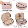 YARWO Crochet Hook Case, Travel Organizer Bag for Crochet Hooks, Aluminum Crochet Hooks, and Crochet Supplies, Dusty Rose (Bag Only)