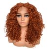 MITIMES 16inch HD Pre Plucked Ginger Curly Lace Front Wig Human Hair Blend Synthetic Ginger Orange Short Curly Lace Front Wigs for Black Women