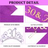 YARIEW 30th Birthday Decorations 30th Birthday Headband + 30 & Fabulous Birthday Sash + Pearl Pin Set, 30th Birthday Sash and Tiara for Women, Happy 30th Birthday Gifts for Women