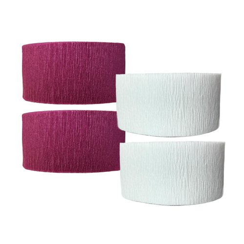 Maroon and White Crepe Paper Streamers, Made in USA