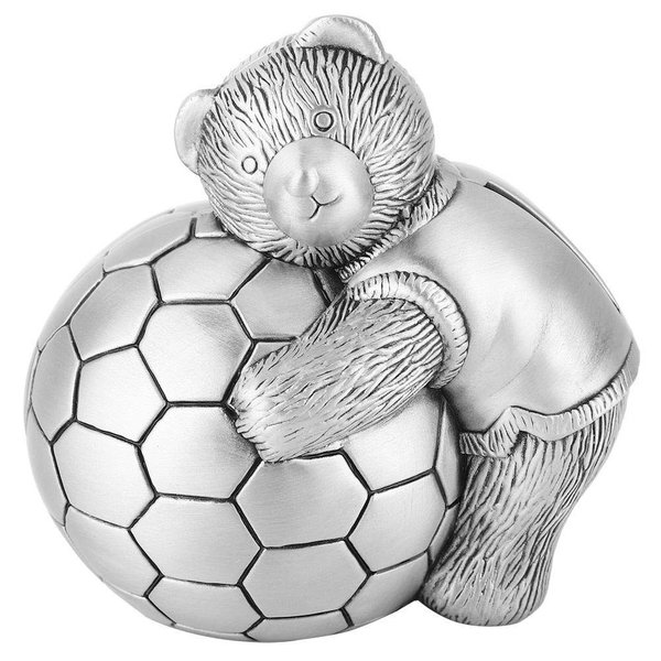 Metal Piggy Bank Little Bear with Football Money Box Saving Pot Piggy Bank Home Decor Kids