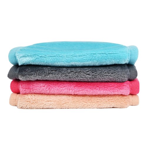 Puomue Makeup Remover Cloth 4 Pack, Ultra Soft and Reusable Microfiber Makeup Remover Towels for All Skin Types, Perfect Face Towels for Women, 5.1"X15.3", Multicolor