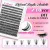 Cluster Lashes D Curl Lash Clusters 240 Pcs Lash Extension Clusters Individual Lashes Soft DIY Eyelash Extensions Mixed Tray Eyelash Clusters Natural Look (50D-0.07D, 12-18mm)