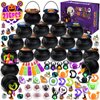 216PCS Halloween Party Favors 24 Pack Prefilled Small Plastic Witch Cauldron Halloween Toys Bulk Halloween Goodie Bag Fillers Halloween Miniatures Classroom Favors Trick or Treat Toy Halloween Prizes