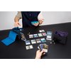 Venssu Card Deck Box for MTG Commander, Mtg Deck Box for Commander Display,Fits 100 Double-Sleeved Cards, 35pt Card Brick, Dice Tray and Dice Tower (Black and Purple)