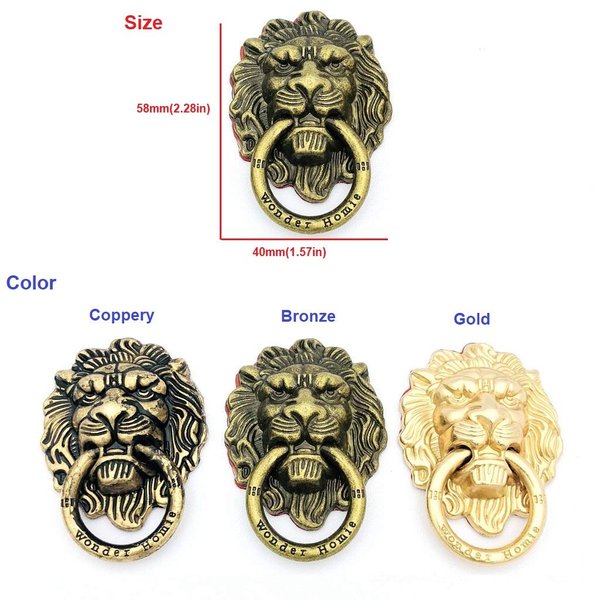 Lion Pattern Cell Phone Ring Stand Holder Colorful Cute Pattern Painted Universal Metal Buckle Finger Ring Kickstand Compatible Various Smartphones Tablet Or Phone Cases (Gold)